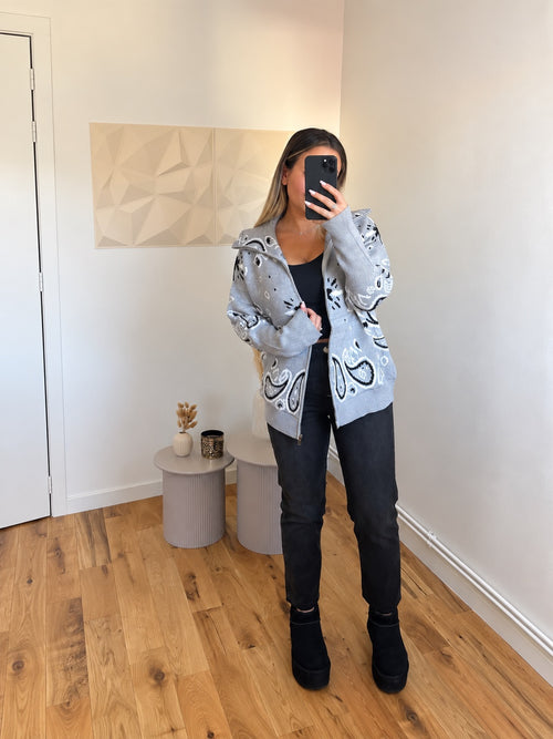 Gilet bandana gris