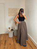 Jupe taupe taille plissée