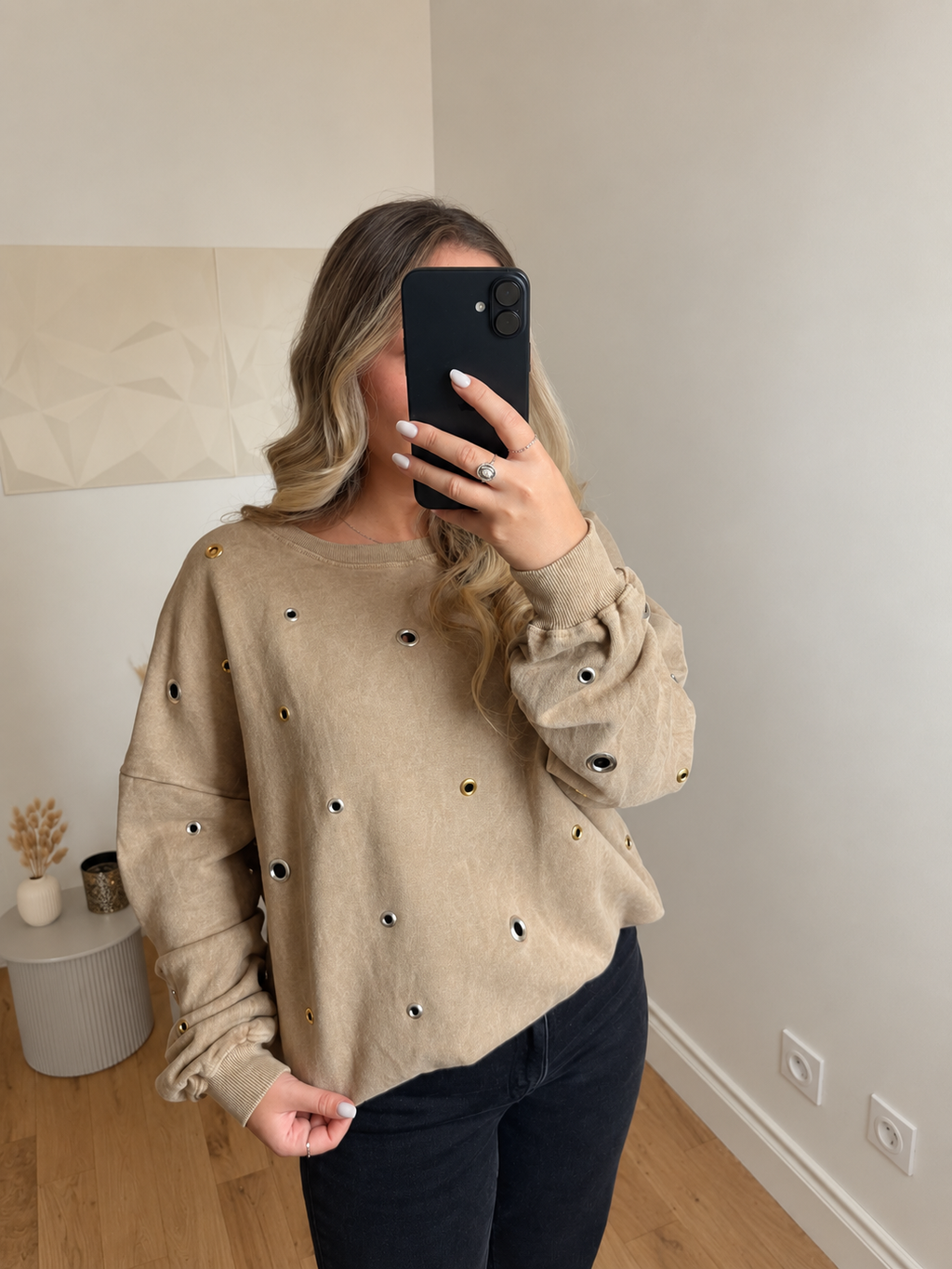 Sweat camel œillets vue complémentaire