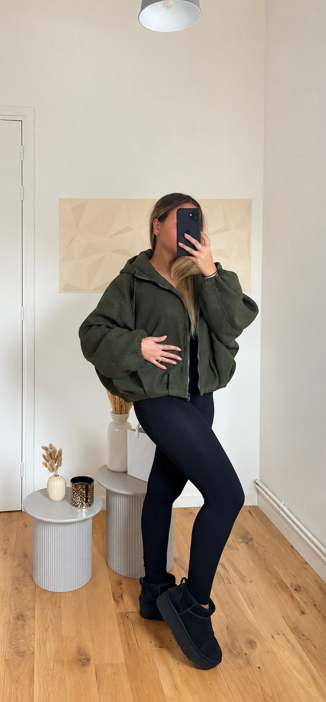 Veste à capuche kaki