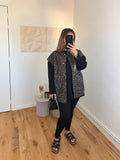Veste léopard en jean sans manches